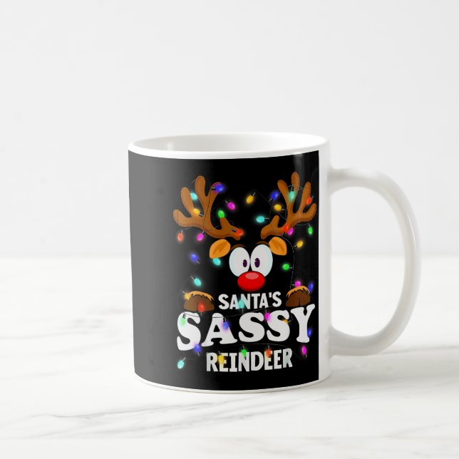 Christmas Men Women Santa's Sy Reindeer  Coffee Mug (Right)