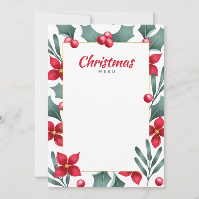 Christmas Menu Card (Front)