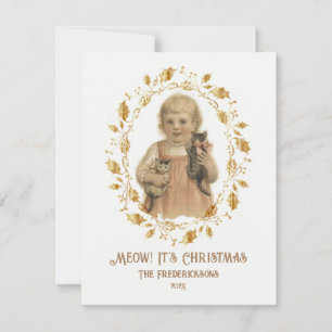Christmas Meow Vintage Holiday Card
