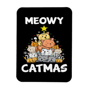 Christmas Meowy Catmas Cat Lover Funny Xmas Gift Magnet
