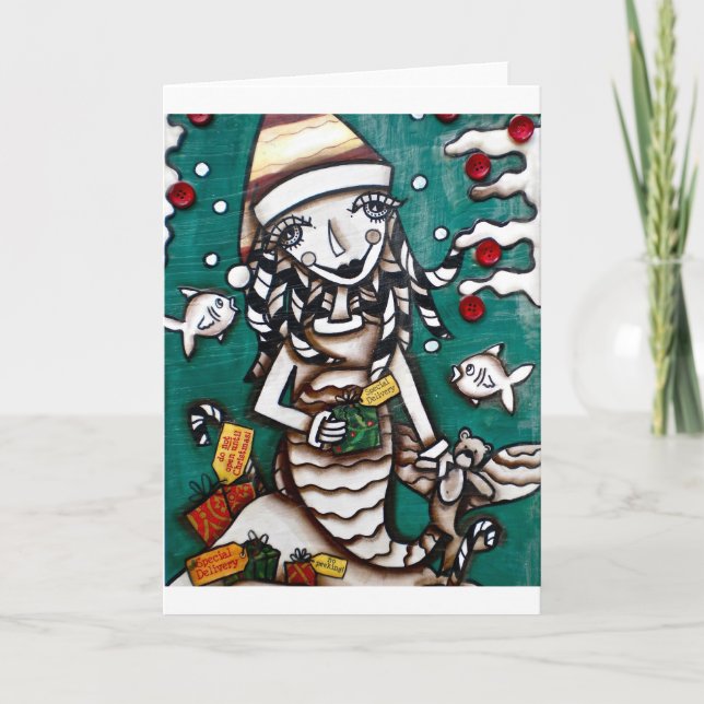 CHRISTMAS MERMAID HOLIDAY CARD (Front)