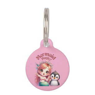 Christmas Mermaid Magic Card with Penguin Fun Pet Tag