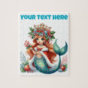 Christmas Mermaid Puzzle – Editable Text