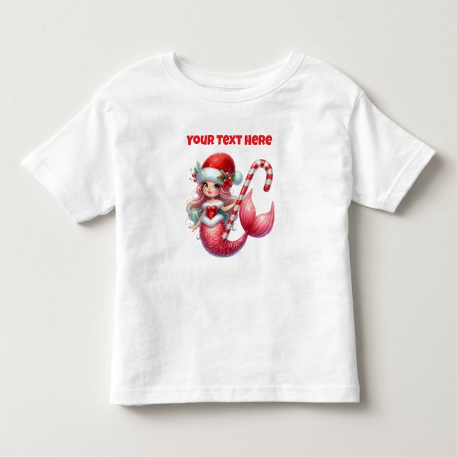Christmas Mermaid Toddler T-Shirt (Front)
