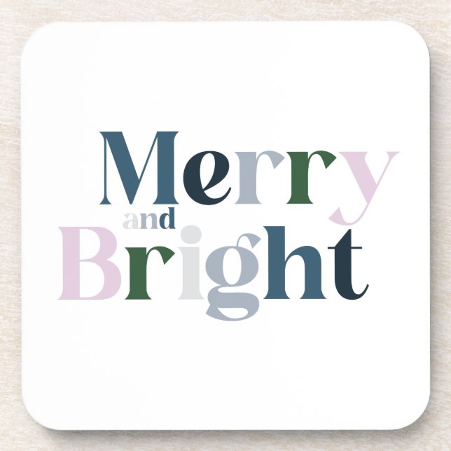 Christmas Merry And Bright Font Coaster (Front)