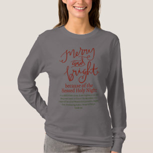 Christmas Merry and Bright Holy Red Green Grey T-Shirt