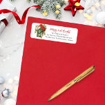 Christmas Merry and Bright Mailbox Floral Monogram Return Address Label<br><div class="desc">Beautiful Christmas holiday "Merry and Bright" watercolor monogram mailbox floral bouquet in in red and white with greenery give this botanical return address envelope seal design a look of classically sophisticated elegance that is sure to impress your recipients. Simply add your names and return address.</div>
