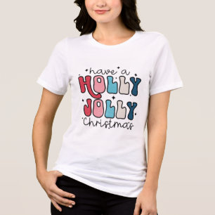 christmas,merry and bright,merry,modern,retro typo Tri-Blend shirt