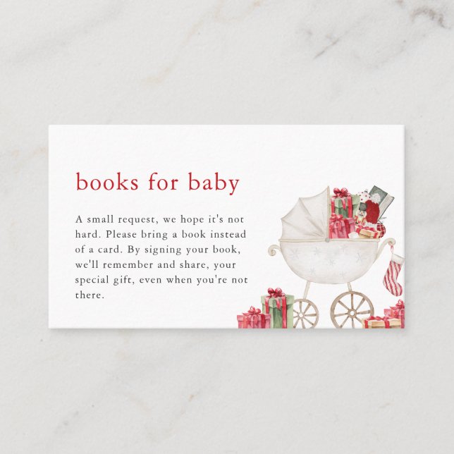 Christmas Merry Baby Shower Books for Baby Card (Front)