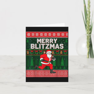 Christmas Merry Blitzmas Santa Football Ugly Sweat Card