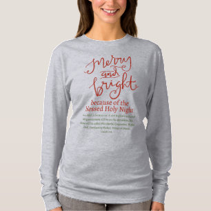 Christmas Merry & Bright Holy Red Green Light Grey T-Shirt