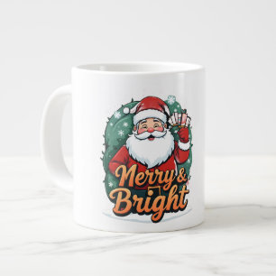 Christmas – “Merry & Bright Santa” Large Coffee Mug