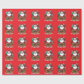 Christmas – “Merry & Bright Santa” Wrapping Paper