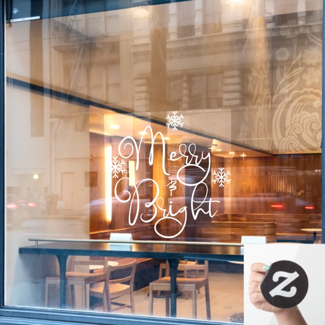 Christmas Merry & Bright Snowflake Shop (Cafe Window)