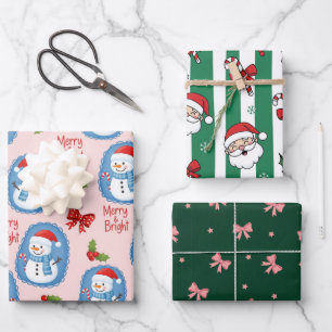 Christmas Merry & Bright Wrapping Paper Sheet