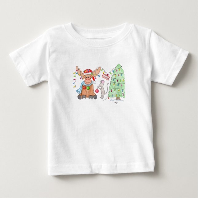 Christmas - Merry Christ-Moose! Baby T-Shirt (Front)