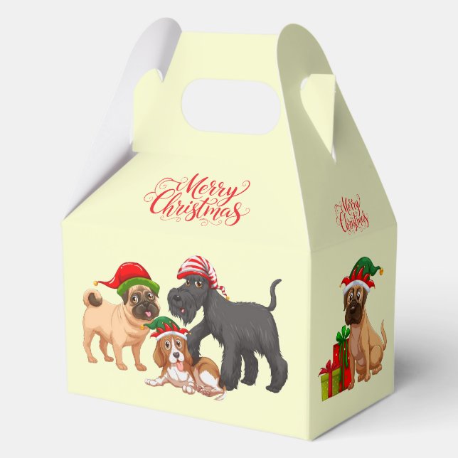 Christmas Merry Christmas Dogs Favor Gift Favour Box (Front)