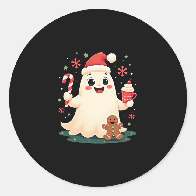 Christmas Merry Christmas For Gift Christmas Ghost Classic Round Sticker (Front)