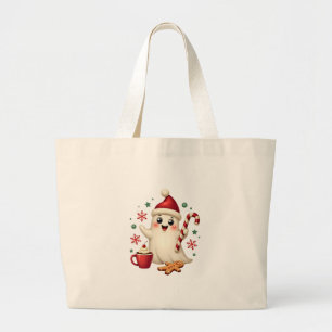 Christmas Merry Christmas For Gift Christmas Ghost Large Tote Bag