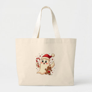 Christmas Merry Christmas For Gift Christmas Ghost Large Tote Bag