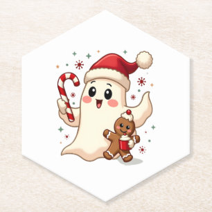 Christmas Merry Christmas For Gift Christmas Ghost Paper Coaster