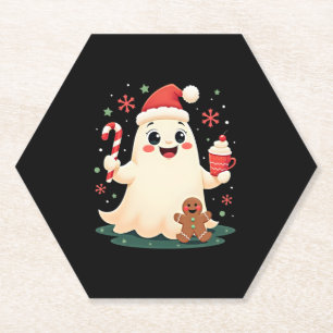 Christmas Merry Christmas For Gift Christmas Ghost Paper Coaster