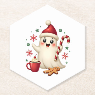 Christmas Merry Christmas For Gift Christmas Ghost Paper Coaster