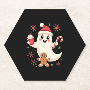 Christmas Merry Christmas For Gift Christmas Ghost Paper Coaster