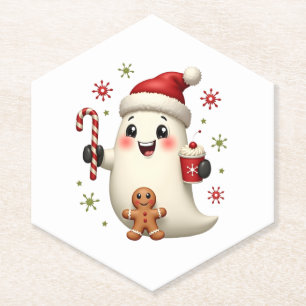 Christmas Merry Christmas For Gift Christmas Ghost Paper Coaster