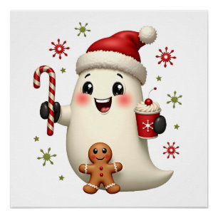 Christmas Merry Christmas For Gift Christmas Ghost Poster