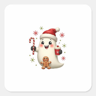 Christmas Merry Christmas For Gift Christmas Ghost Square Sticker