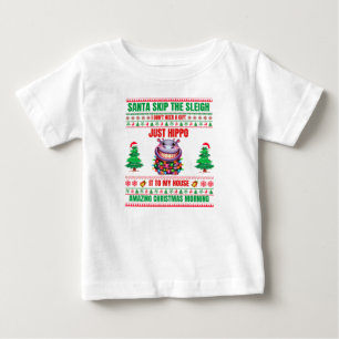 Christmas Merry Christmas For Gift Christmas Hippo Baby T-Shirt
