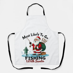 Christmas Merry Christmas For Gift Fishing Santa ( Apron