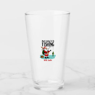 Christmas Merry Christmas For Gift Fishing Santa ( Glass