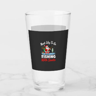 Christmas Merry Christmas For Gift Fishing Santa ( Glass