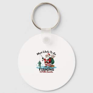 Christmas Merry Christmas For Gift Fishing Santa ( Key Ring