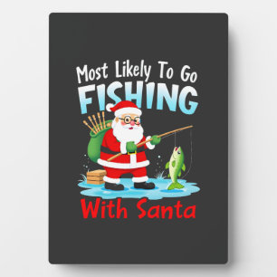 Christmas Merry Christmas For Gift Fishing Santa ( Plaque