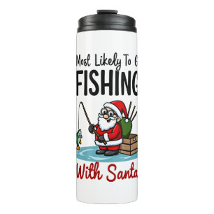 Christmas Merry Christmas For Gift Fishing Santa ( Thermal Tumbler