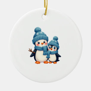 Christmas Merry Christmas For Gift Penguin Snowman Ceramic Ornament