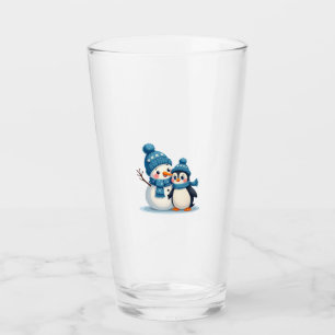 Christmas Merry Christmas For Gift Penguin Snowman Glass