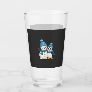 Christmas Merry Christmas For Gift Penguin Snowman Glass
