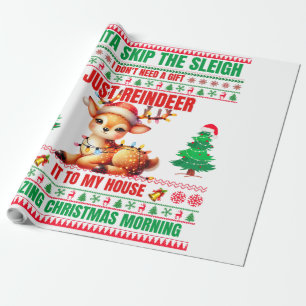 Christmas Merry Christmas For Gift Reindeer Wrapping Paper