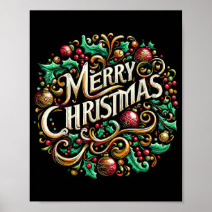 Christmas Merry Christmas Morning Holiday Cute Poster