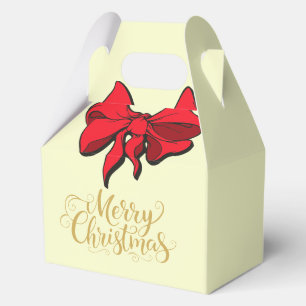 Christmas Merry Christmas Red Bow Gift Favour Box
