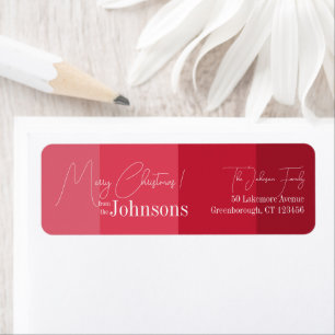 Christmas Merry Christmas Red Stripe Family Label Return Address Label