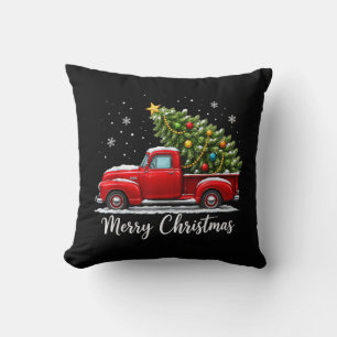 Christmas Merry Christmas Red Truck Tree Men Women Cushion