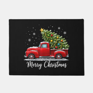 Christmas Merry Christmas Red Truck Tree Men Women Doormat