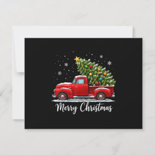 Christmas Merry Christmas Red Truck Tree Men Women Invitation