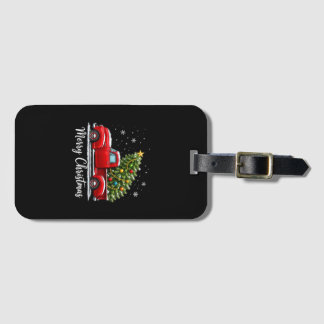 Christmas Merry Christmas Red Truck Tree Men Women Luggage Tag