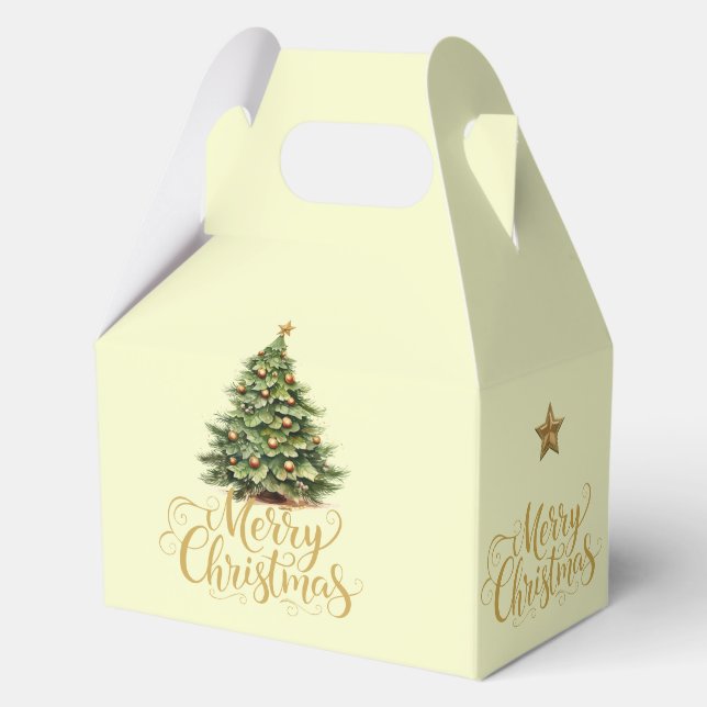Christmas Merry Christmas Tree Favor Gift Box (Front)